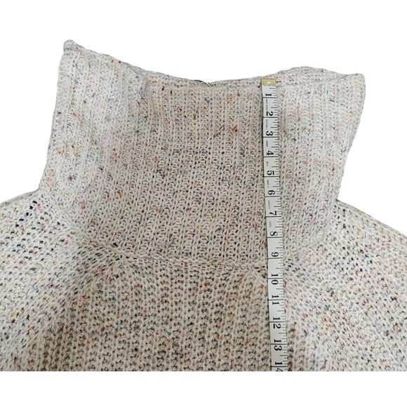 moon and madison chunky cowl neck multicolor confetti long sleeve knit sweater S - Picture 7 of 8